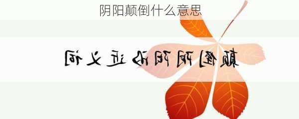 阴阳颠倒什么意思