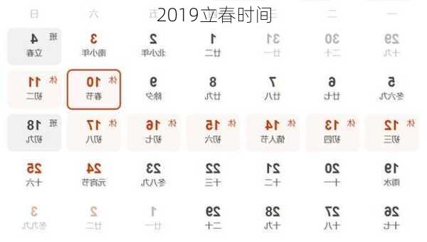 2019立春时间