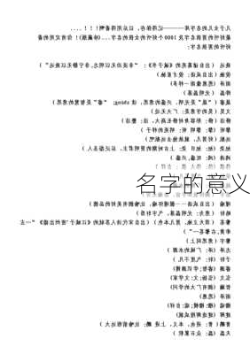 名字的意义