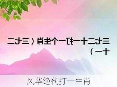 风华绝代打一生肖