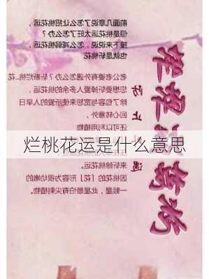 烂桃花运是什么意思