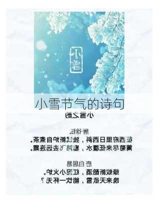 小雪节气的诗句