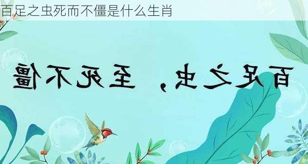 百足之虫死而不僵是什么生肖