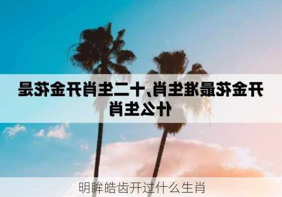 明眸皓齿开过什么生肖