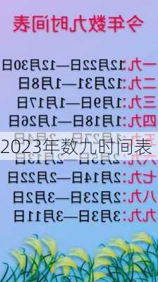 2023年数九时间表