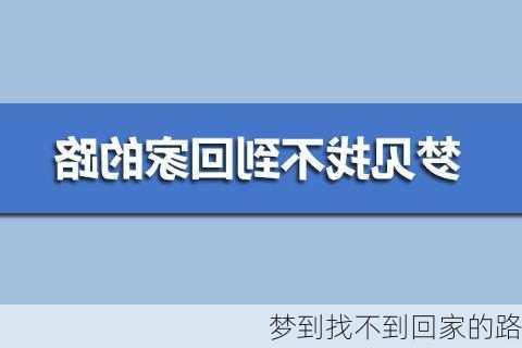 梦到找不到回家的路