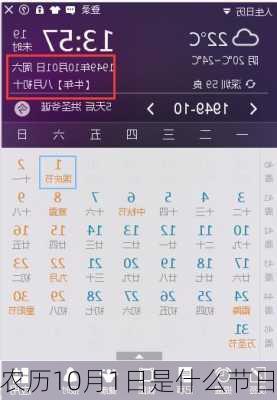 农历10月1日是什么节日
