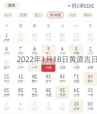 2022年1月18日黄道吉日