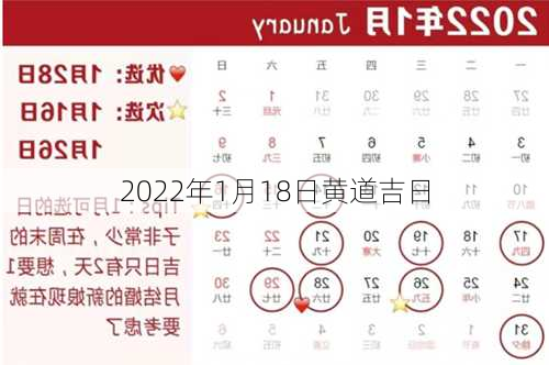 2022年1月18日黄道吉日