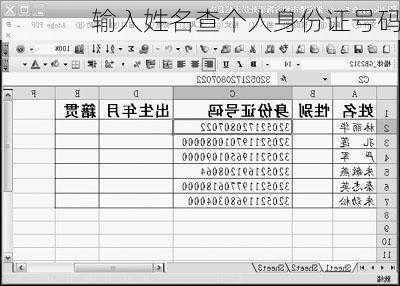 输入姓名查个人身份证号码