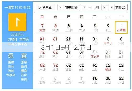 8月1日是什么节日
