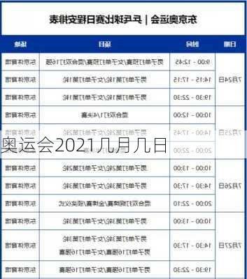 奥运会2021几月几日