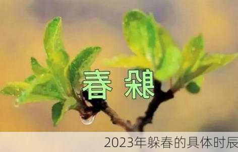 2023年躲春的具体时辰