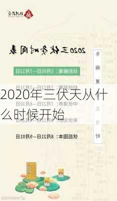 2020年三伏天从什么时候开始