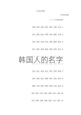 韩国人的名字