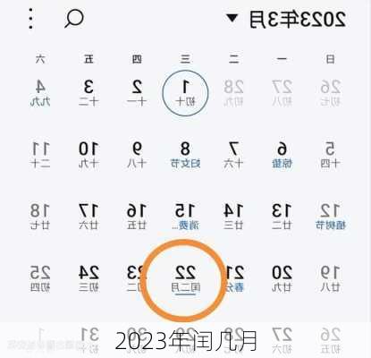 2023年闰几月