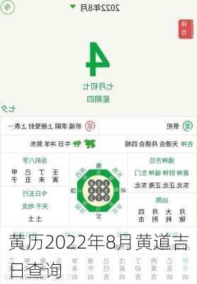 黄历2022年8月黄道吉日查询