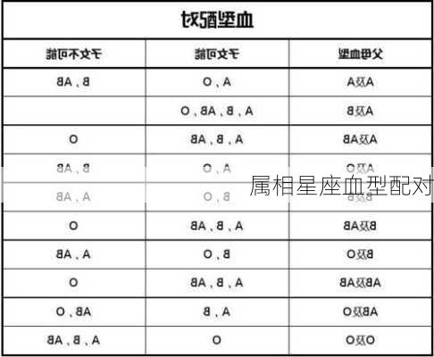 属相星座血型配对