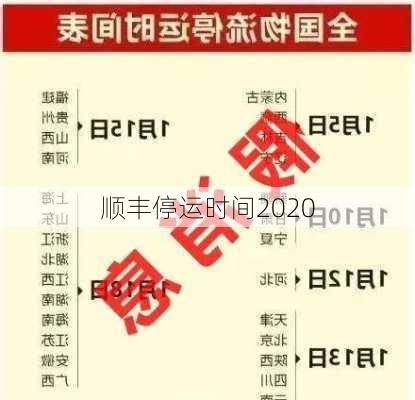 顺丰停运时间2020