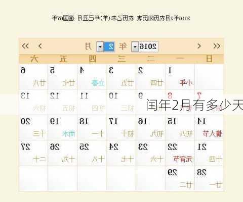闰年2月有多少天