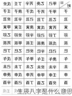 生辰八字是什么意思