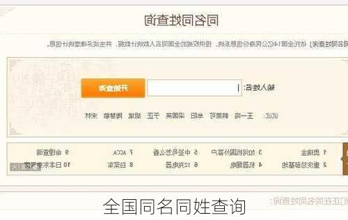 全国同名同姓查询