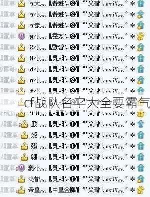 cf战队名字大全要霸气