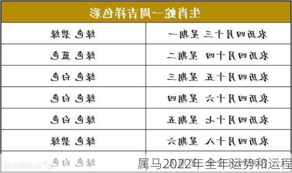 属马2022年全年运势和运程