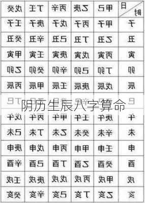 阴历生辰八字算命