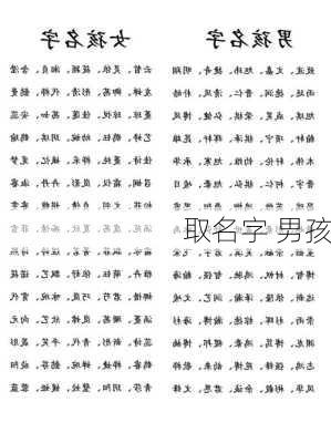 取名字 男孩