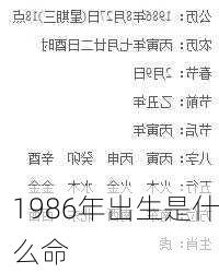 1986年出生是什么命