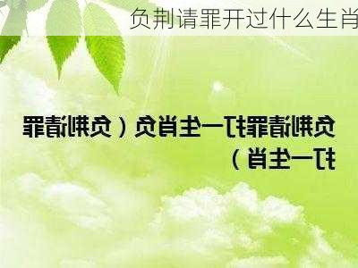 负荆请罪开过什么生肖