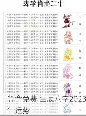 算命免费 生辰八字2023年运势