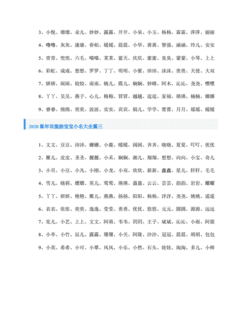 鼠宝宝取名大全2020款