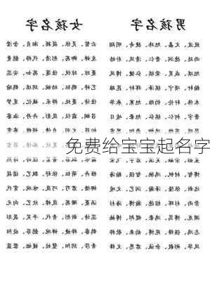 免费给宝宝起名字