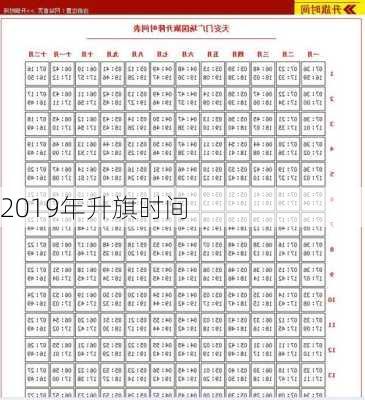 2019年升旗时间