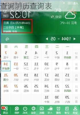 查询阴历查询表