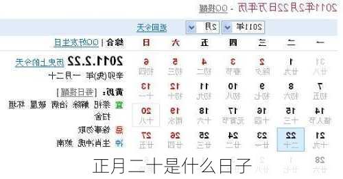 正月二十是什么日子