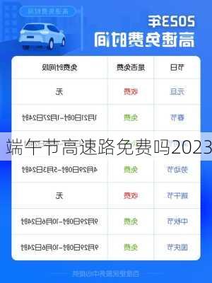 端午节高速路免费吗2023