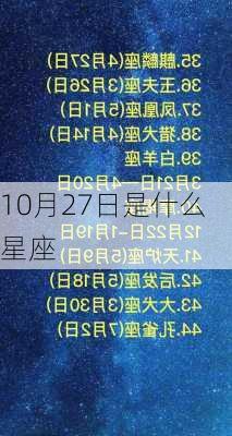 10月27日是什么星座