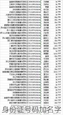 身份证号码加名字