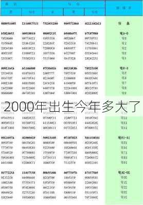 2000年出生今年多大了