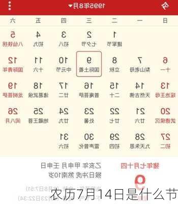 农历7月14日是什么节