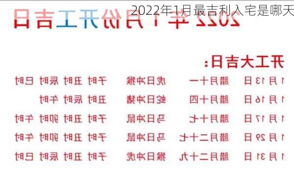 2022年1月最吉利入宅是哪天