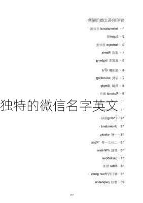 独特的微信名字英文