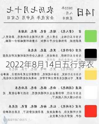 2022年8月14日五行穿衣