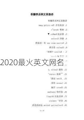 2020最火英文网名