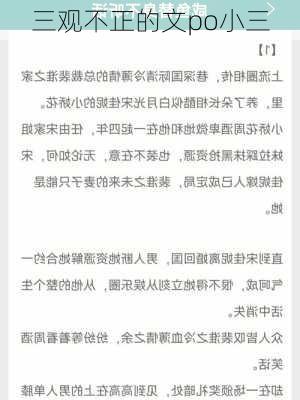 三观不正的文po小三