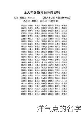 洋气点的名字