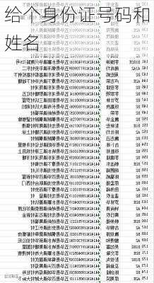 给个身份证号码和姓名